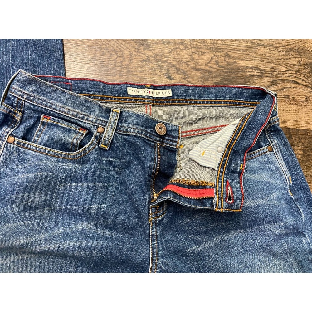 Tommy Hilfiger Blue Women's Classic Straight Fit Distressed Casal Jeans Size 10 - Picture 6 of 9